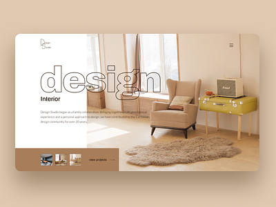 Design Studio Interior - Landing Page design design interface design interior landing page minimal typography ui ux