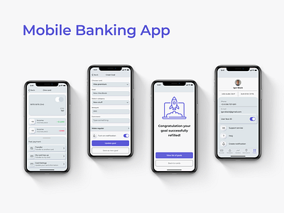 Mobile Banking Application app design finances flat design minimal mobile app mobile banking app neumorphism ui ux