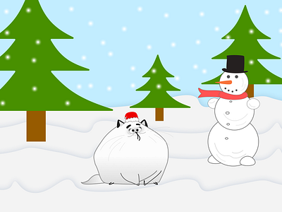 Cat and Snowman