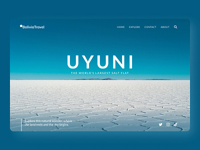 Uyuni - The World's largest Salt Flat | Travel Landing Page landing landscape travel ui ux web webdesign