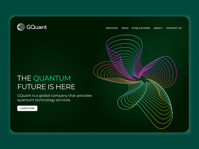 GQuant - Quantum Company Landing Page company dribbble2022 figma gradient landing productdesign quantum startup tech technology ui ui design web web landing