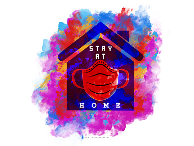 Stay at Home corona coronavirus covid 19 graphic design illustration logo photoshop rayphotostration stayhome staysafe trendy design