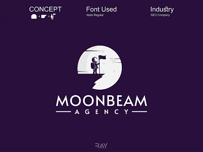 Logo - Moonbeam Agency agency logo brand brand identity branding branding agency icon icon design identity identity design logo logo design minimal logo rayphotostration symbol trendy logo vector word mark logo wordmark