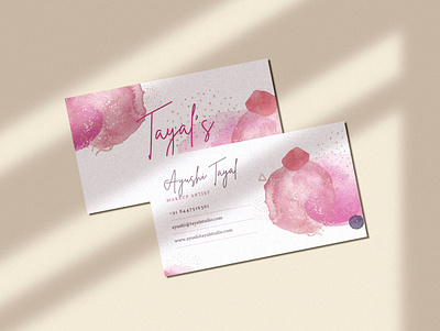 Logo & Business Card Design for a Makeup Artist! brand design branding branding and identity business card design business cards design logo logo design logodesign pink soothing subtle water color watercolour textures