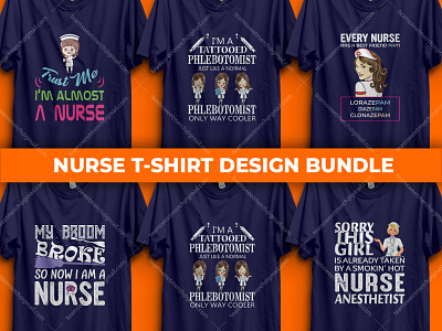 Nurse T-Shirt Design Bundle apparel design doctor hospital illustration logo nurse nurse t shirt nurse t shirt design nurselife nurselover nurses retro t shirt santa shirt tee template tshirt