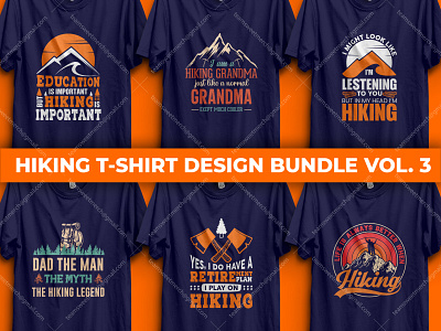 Hiking T-Shirt Design Bundle Vol. 03 hiking winter
