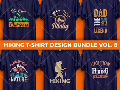 Hiking T-Shirt Design Bundle Vol. 08 apparel bundle design hiking t shirt hiking t shirt design logo merch by amazon retro t shirt retro t shirt shirt t shirt design t shirt design ideas t shirt designer t shirt designer t shirt mockup tee template tshirt typography t shirt vintage t shirt