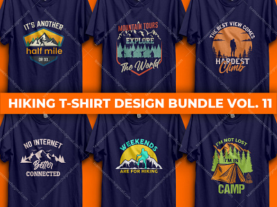 Hiking T-Shirt Design Bundle Vol. 11 apparel design funny t shirts hiking hiking t shirt hiking t shirt design hiking t shirt design bundle illustration logo retro t shirt shirt t shirt design ideas t shirt designer tee template tshirt ui