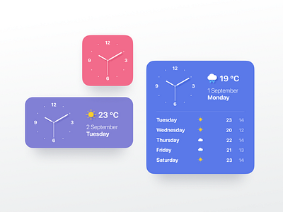 Watch & Weather iOS 14 widgets apple clean ios14 minimal mobile watch weather widget