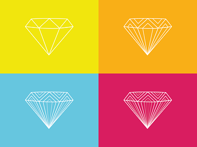 Diamonds branding colors crystals diamonds flat flat design icons identity iterations jewels logo