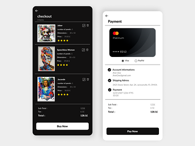 Checkout-Payment Page DailyUI#002 design mobile app mobile ui uiux ux