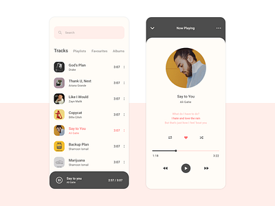 Music Player App - Concept UI clean design clean ui music music app music app ui music player ui ux uiux