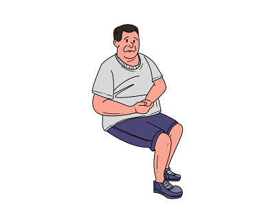 A seated man illustration vector