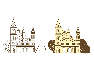 Bicolor Church illustration vector
