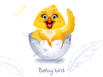 Baby bird branding design illustration vector