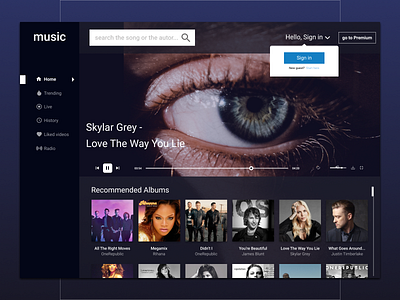 Music desktop branding design desktop ui ui ux web