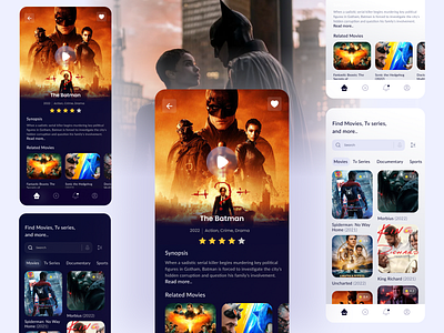Movie App branding design illustration interface movie ui ui ux uidesign ux