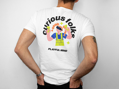 Curious Folks T-Shirt Design app branding catalogue customize editor fun illustration art light platform playful t-shirt vector vector illustration youth youthful