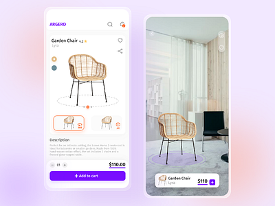 AR online store concept 360 3d agumented reality app ar best design e commerce icon minimal online product store ui ux vr webui mobile