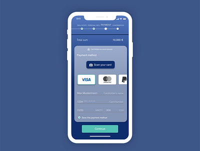 Blue Minimal Check Out checkout creditcard crowdfunding dailyui design estate minimal safety ui
