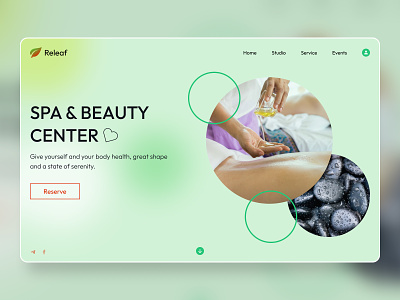 Spa homepage design branding concept design illustration leaf logo relax spa ui ux vector