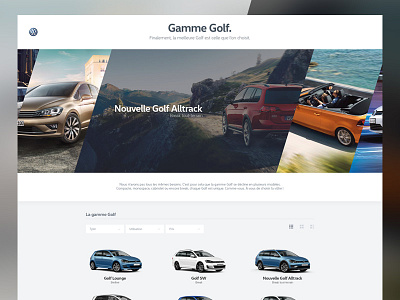 Volkswagen - Gamme Golf auto car golf home page slide ui volkswagen website