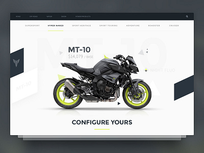 MT-10 Landing Page clean design landing page modern motorbike store ui website yamaha