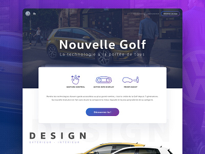 Volkswagen - Nouvelle Golf 7 auto car design modern sketch ui volkswagen website