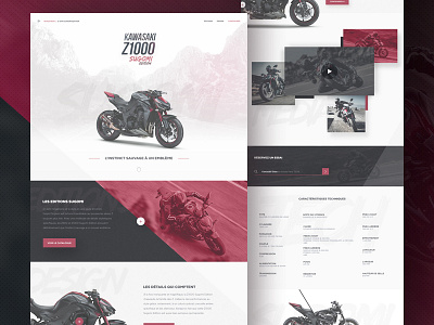 Z1000 Sugomi clean design kawasaki landing page modern motorbike product design ui website