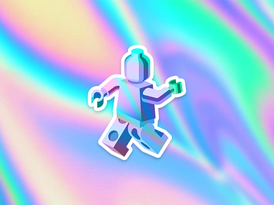 Legoman Holographic Sticker 🌈 debut design gradient hologram holographic holography illustration lego sticker stickermule stickers vector