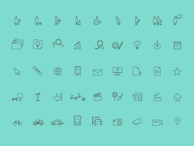 Concept Icons icons set outlines