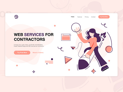 Marketing Agency Landing Page agency flat flat illustration home page illustration landing page ui ui design ux ux design web app website design