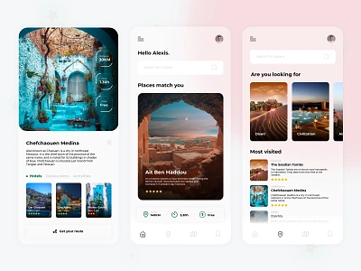 Visit Morocco - Travel Mobile App app designer app ui design booking app mobile app design mobile ui morocco tourism app travel agency travel app traveling trip visit morocco