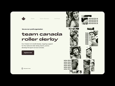 Canada Roller Derby Home Page aesthetic animation canada design home page landing page motion retro typography ui ui design