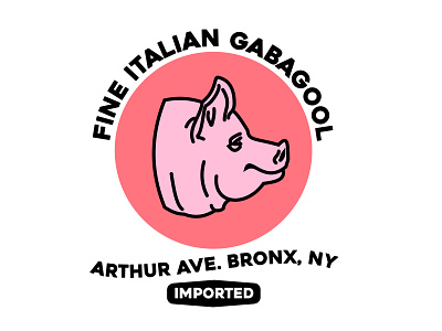 The Finest Gabagool animal badge badgedesign bronx foodlogo gabagool illustrator italian logo logodesign newyork nyc pig