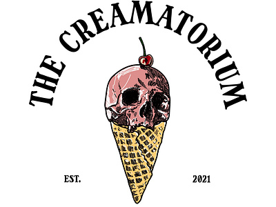 The Creamatorium Logo badge badgedesign design illustration japan logo logodesign osaka vintage