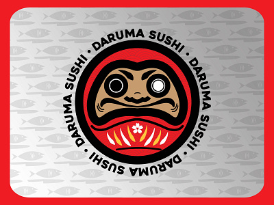 Daruma Sushi Brand Elements badge badgedesign daruma design illustration izakaya japan logo logodesign osaka sushi tokyo vintage
