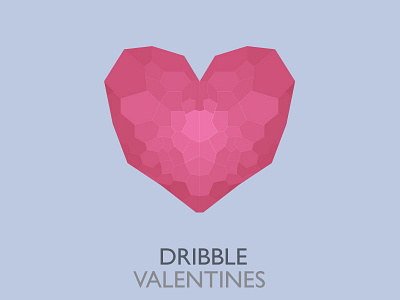 Happy Dribble Valentines Day 3d branding corporate dribble follow geometric graphic happy heart invite polygon valentines