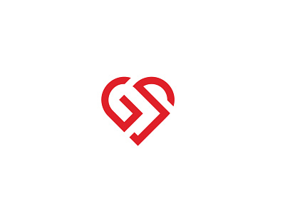 GS Logo clean heart letter line logo love monogram red simple