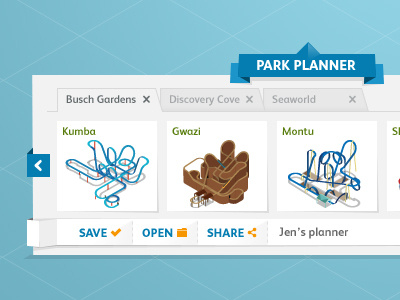 Park Planner design ui