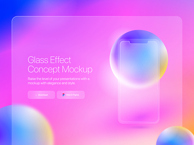 Glass Effect Concept Mockup 3d blur blur effect blur glass credit card effect glass figma glass glass effect glassmorphism gradient iphone iphone mockup mockup mockup blur mockup effect mockup glass orb