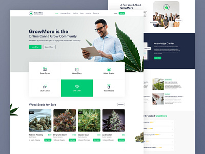 GrowMore Landing Page clean clean design creative green homepage landing page minimal design minimalist modern web design web ui webpage design website website design white