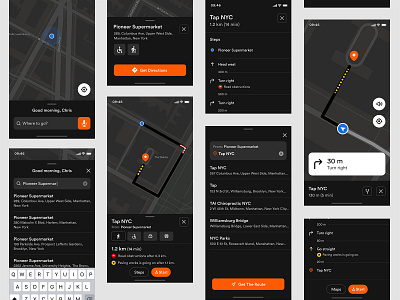 Navigate App app design app ui creative map navigate navigation route ui design user interface ux design