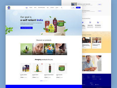 Almighty E-biz beauty clean cosmetic ecommerce homepage design landing page product skincare ui ux web ui webpage design website