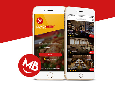 Munchberry App app design food app food ui hotel ui iphone app design mobile app design restaurant app restaurant ui ui design ux design
