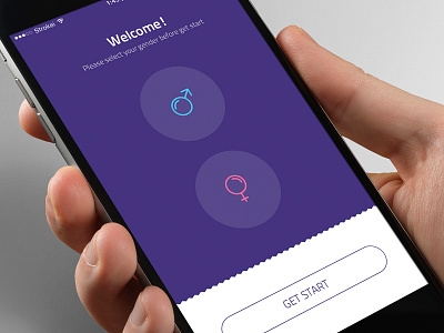 Welcome Screen app creative gender home ios mobile option purple select ui uiux welcome