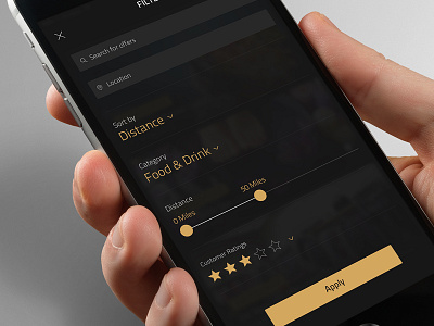 Filter Screen app apply creative dark distance filter ios search ui ux