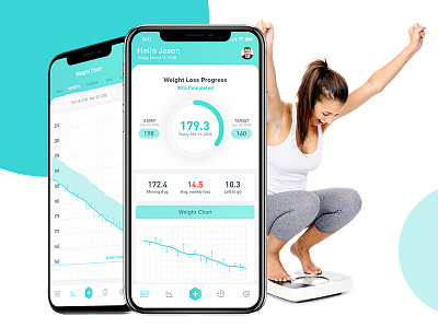 Fitness App app concept creative app dashboard deisgn fitness app fitness goal interface latest ui minimal design mobile ui ui ui design ux ux design weight chart weight loss weight tracker white