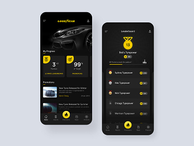 Car app app app design app ui black concept creative dark ui dashboard design interface ios app iphone app leaderboard mobile app modern ui design ux design