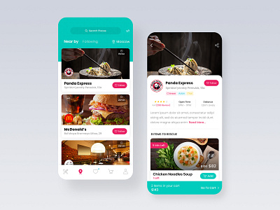 Food App app app design app ui clean creative dailyui delivery design food app iphone iphone app mobile mobile app pickup pink ui ui design user interface ux ux design